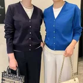 코코블랙 이중 레이어드 가디건