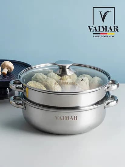바이마르 스테인리스 2단 찜솥 28cm
