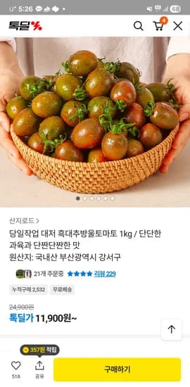 대저 흙 대추방울토마토 1kg