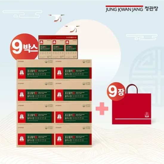정관장 홍삼활력플러스업 9박스 쇼핑백 9장
