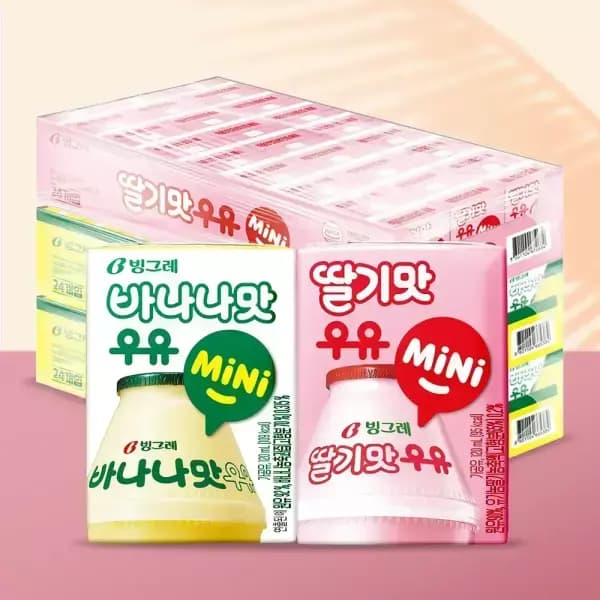 빙그레 바나나맛 딸기맛 우유 미니 120ml 24팩 + 24팩 27,390원
