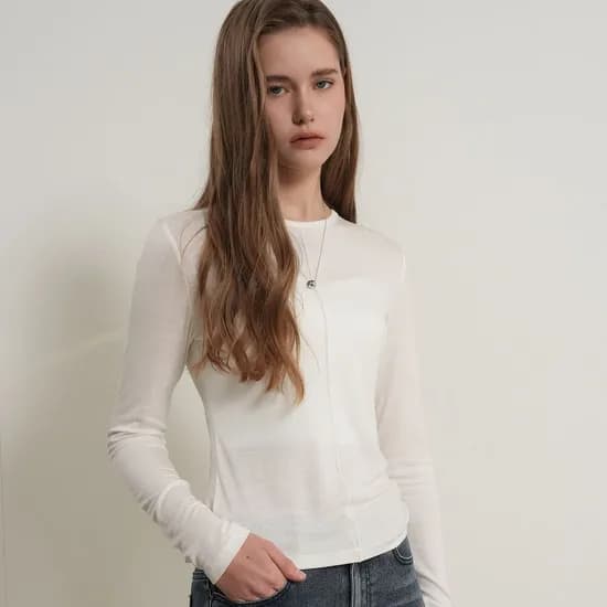 제너럴아이디어 에어리 라운드넥 핀턱 티셔츠 22,750원