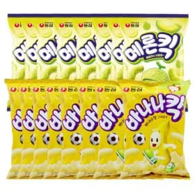 농심 메론킥 60g 8개 + 바나나킥 75g 8개 16,200원