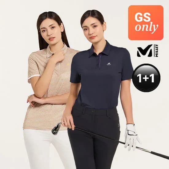 밀레골프 1 +1 메쉬 반팔 카라티셔츠 여성 택1  25900원