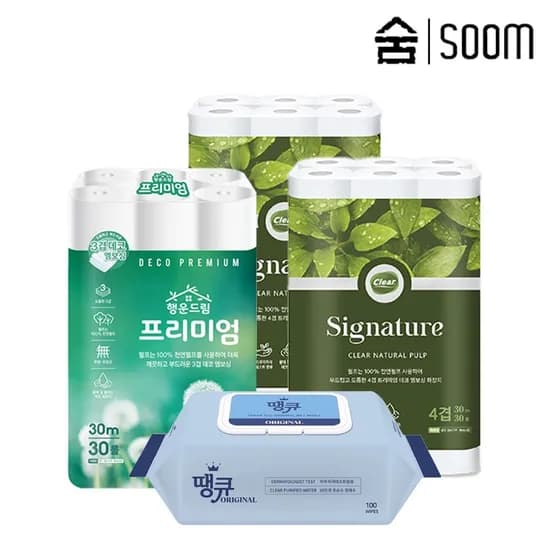 클리어 시그니처 천연펄프 화장지 4겹 30m 30롤 2팩 23,650원