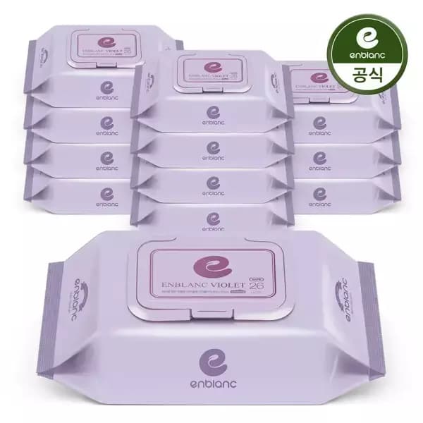 앙블랑 고평량 물티슈 바이올렛 휴대캡형 26매 12팩 8,910원 핫딜!
