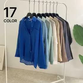 롤업소매 거즈 여유핏 셔츠 13,520원