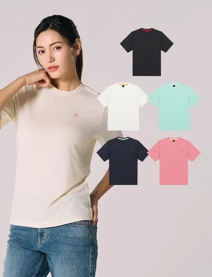 밀레 라운드 반팔티 5종세트 32900원 무배