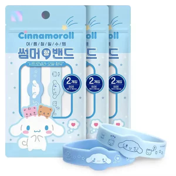 썸머향밴드 시나모롤 산리오 시트로넬라 여름 팔찌 2개입 x 3개 티멤버십 3950원 무배