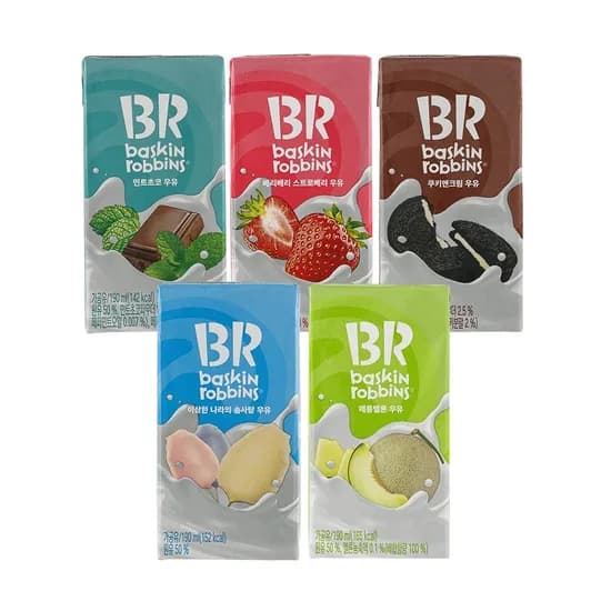 배스킨라빈스 멸균우유 5가지맛 190ml 24개입 14,310원