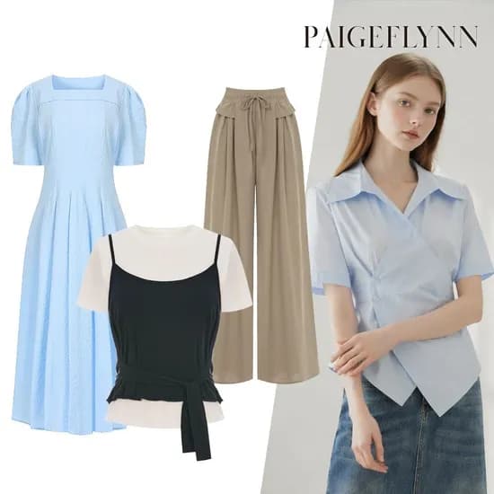 페이지플린 카라 스트링 셔츠 와이드 팬츠세트 31,640원