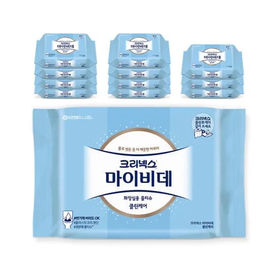 크리넥스 마이비데 클린케어 46매 12팩 16,840원