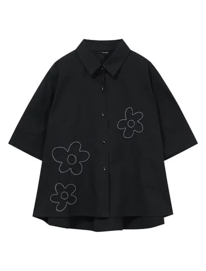 플라워 자수 언발 포인트 셔츠  24,900원 무배