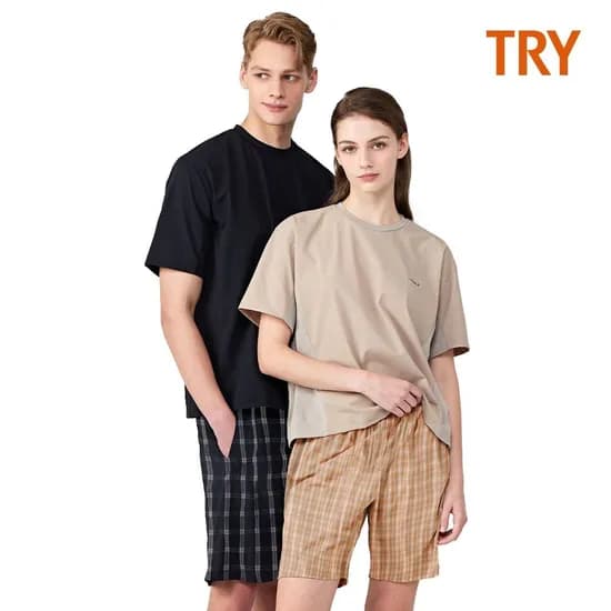 트라이 체크 5부 파자마 7980원 무배