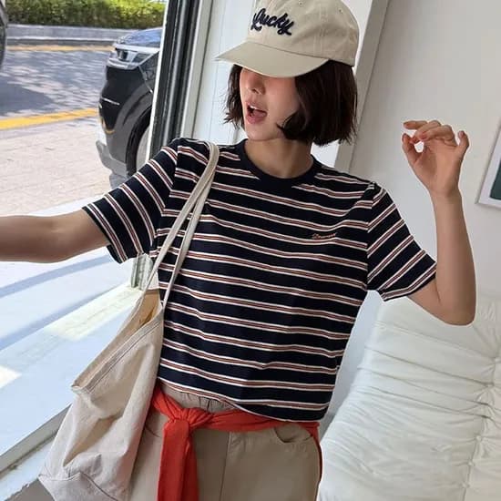 멀티 스트라이프 자수티 19,840원 유배