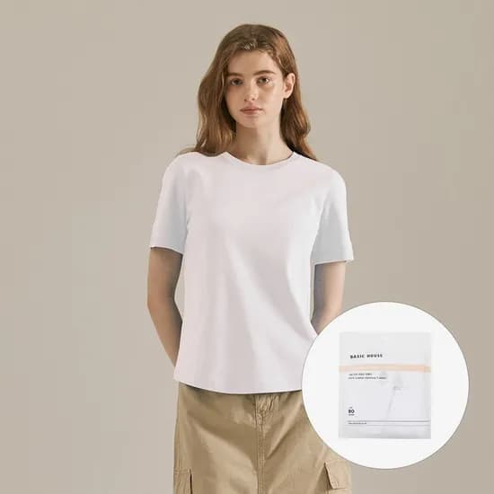 베이직하우스 순면40수 반팔티셔츠 2팩 13,410원