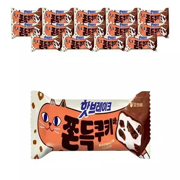 오리온 핫브레이크 쫀득쿠키바 38g, 15입 무배 11900원