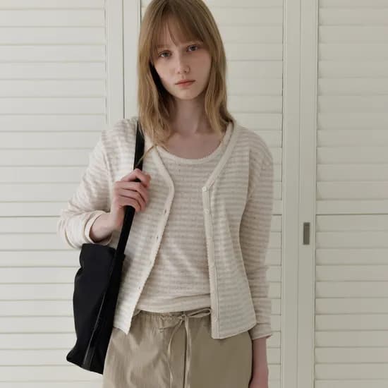 르메메 더블 슬리브리스 가디건 세트 93,580원