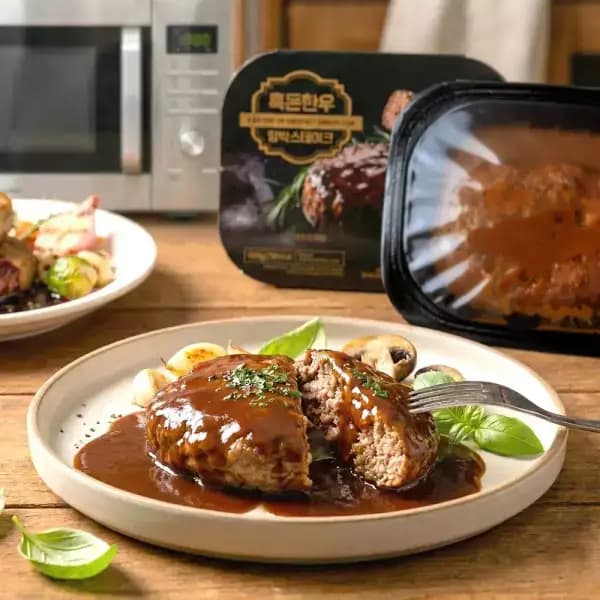 제주 흑돈 한우 함박 스테이크 180g 4팩 15,780원