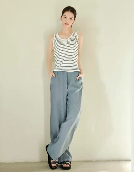 지오다노 여름용 나일론 풀밴딩 팬츠