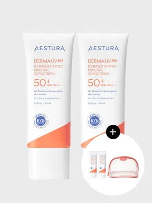 에스트라 UV365 장벽수분 무기자차 선크림 40ml 2개 20ml 2개 파우치