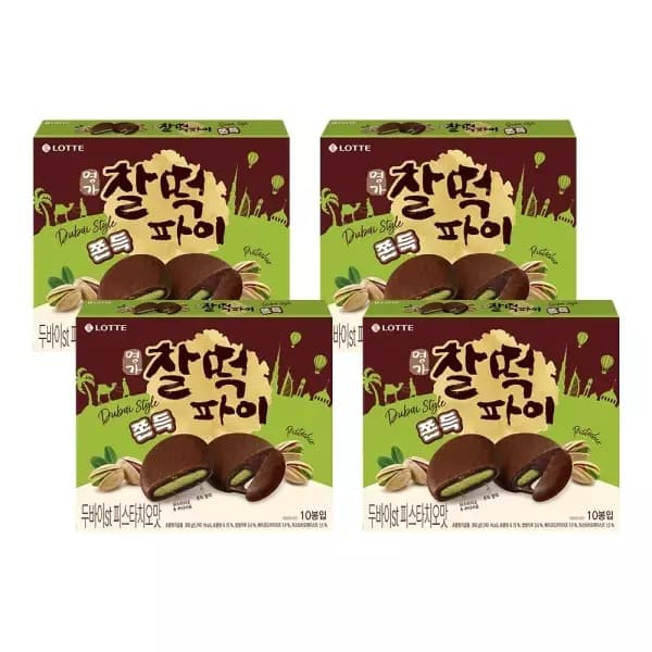 롯데웰푸드 두쫀쿠 찰떡파이 피스타치오맛 300g x4개 16,520원