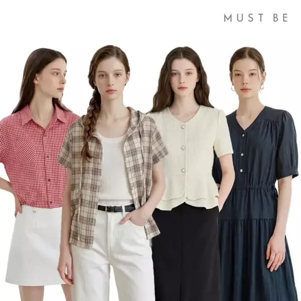 사선 버튼 랩 브이넥 반팔니트 24,900원/롯카 23,660원 무배