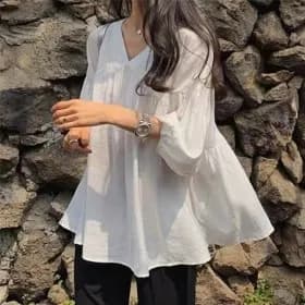 V퍼프블라우스 1+1 25900원 무배