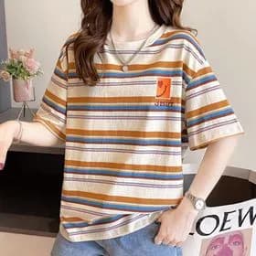 단가라 자수 포인트 반팔티