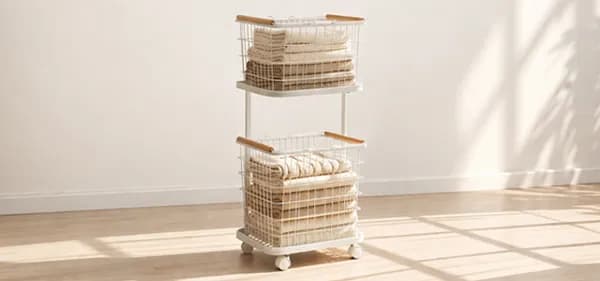 이동식 와이어 세탁 빨래바구니 2단 31,122원 무배