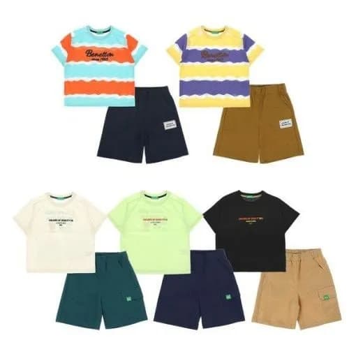 베네통 키즈 티셔츠 반바지 set (31,300원/무배)
