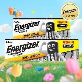 에너자이저 알카라인 AA 24입 + AAA 24입 48개 20,370원 개당 424원