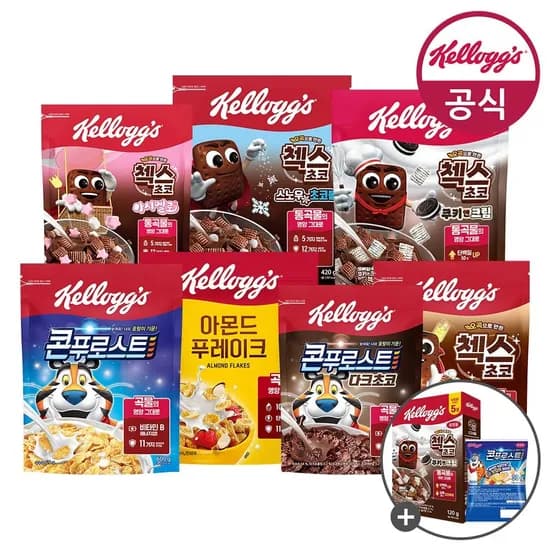 캘로그 첵스초코570g 3개+쿠키앤크림120g+미니30g 13,880원