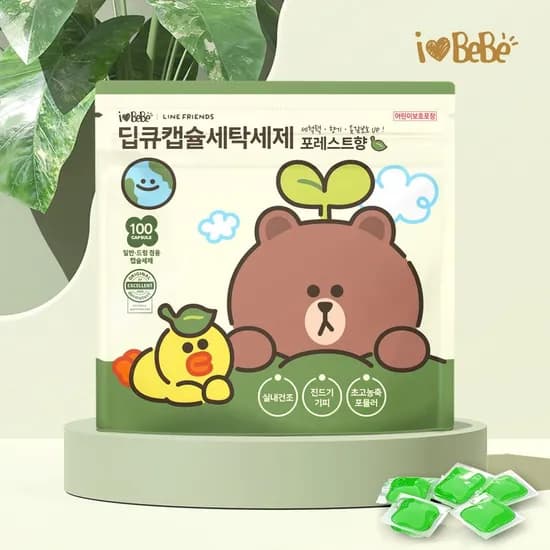 라인프렌즈 포레스트 캡슐세제 100개입 청량한향 5,900원