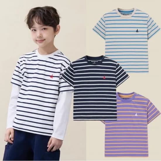 빈폴키즈 26SS Essential 스트라이프 반소매 티셔츠 4종 택1 카드 28080원 유배