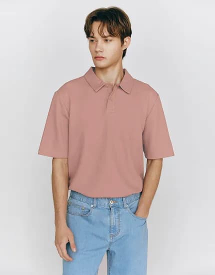 와플 텍스쳐드 반팔 카라티