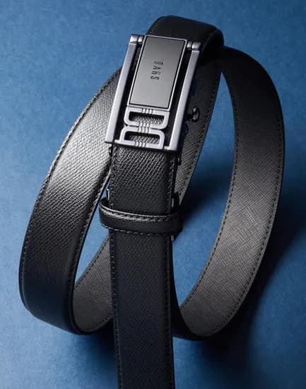 닥스 블랙 트윌 엠보 남성 소가죽 자동벨트 DBBE6E834