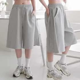 옆주름 버뮤다 밴딩 트레이닝팬츠 12,600원