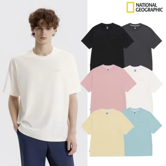 내셔널지오그래픽 미오버핏 반팔 티셔츠 6종택1 27,300원