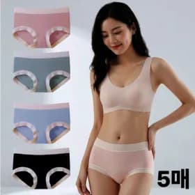 ) 모달 팬티 5매 여성 여름 심리스 팬티 5매 7,570원 무배