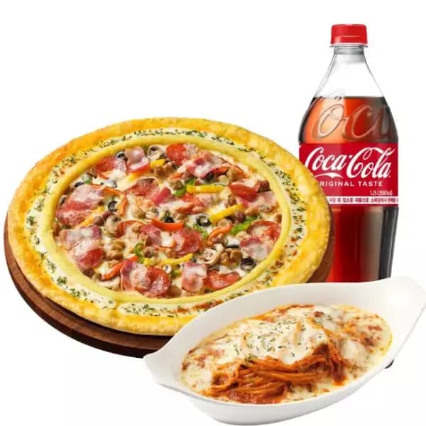 피자헛 수퍼슈프림 리치골드 L+리치치즈파스타+콜라1.25L 22,600원
