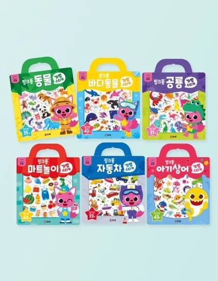 핑크퐁 가방스티커 3개