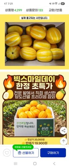 꿀 참외 4.5kg(혼합과) 실중량 14,010원