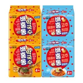 농심 배홍동막국수 8개 + 비빔면 8개 11950원 무배