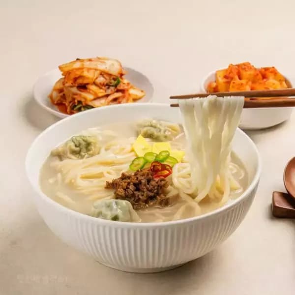 60분러쉬 명동칼국수 3인분세트 마늘 겉절이김치 1kg