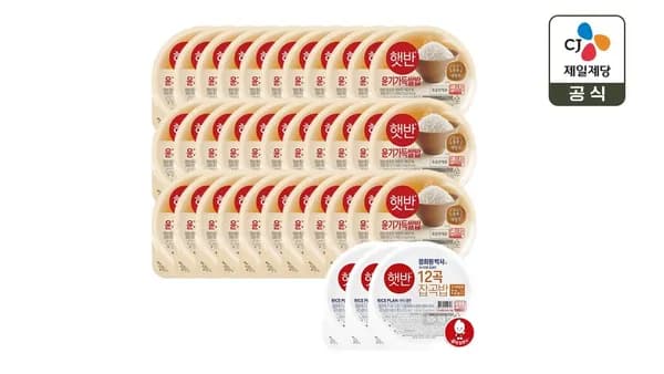 햇반 윤기가득 쌀밥 210g 33개+잡곡밥 210g 3개 증정 33,740원