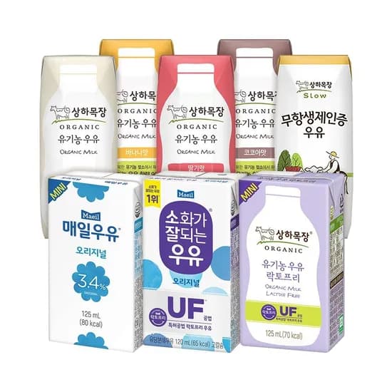 상하 매일 미니우유 8종 125ml 외 다양 24팩 총 48팩