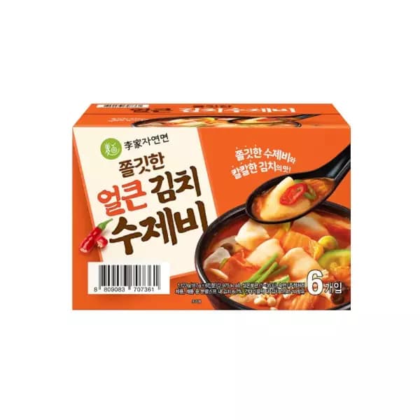 이가자연면 쫄깃한 얼큰 김치수제비 187gx6개입 9,440원(카페머니)