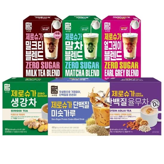 녹차원 제로슈가 미숫가루/말차/생강차 외 다양 1+1 총 8개