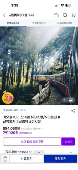 가오슝 아리산 여행 4일 패키지 총 5인